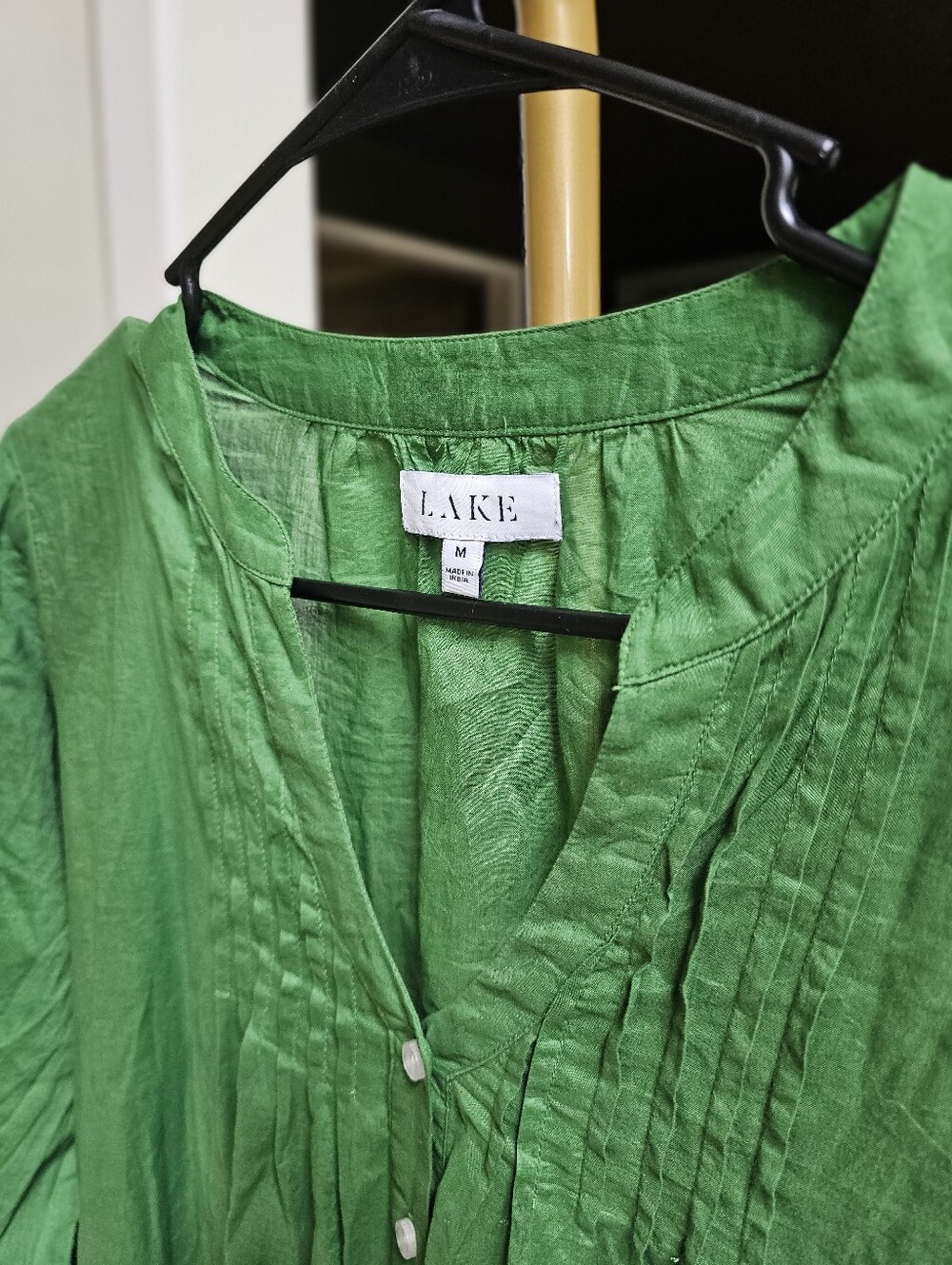 $124 LAKE Eloise Green Tiered Button-Front Dress in Palm Green - Picture 7 of 11